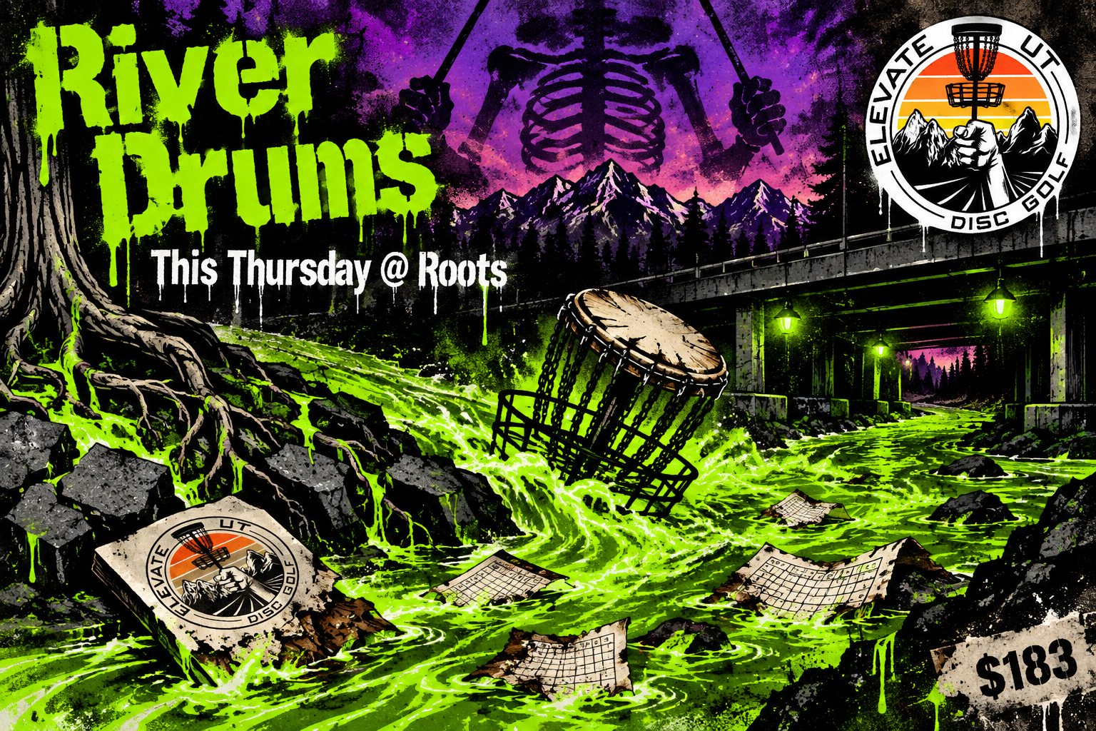 River Drums event art
